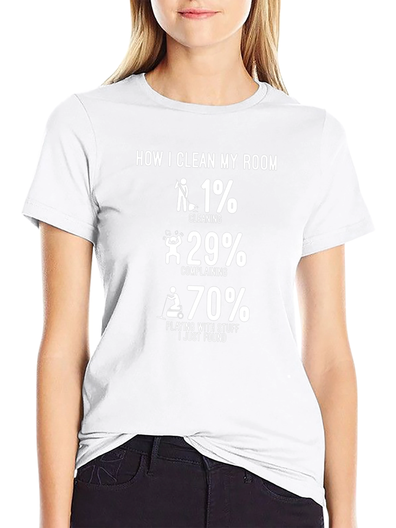Humorous How I Clean My Room Graphic Tee