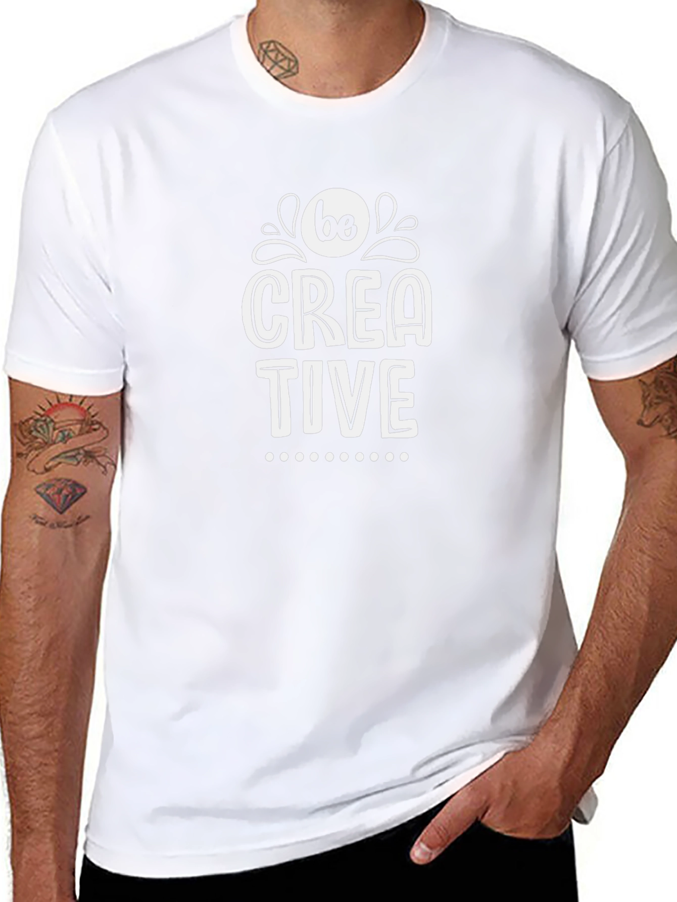 Be Creative Graphic Tee - Black Cotton Blend