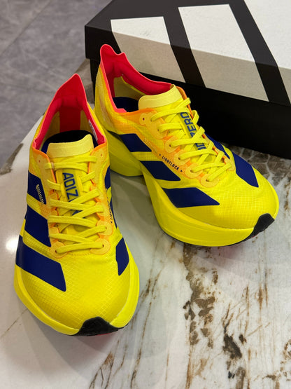 adidas Adizero Adios Pro 4 "Pure Sulfur / Yellow Navy"