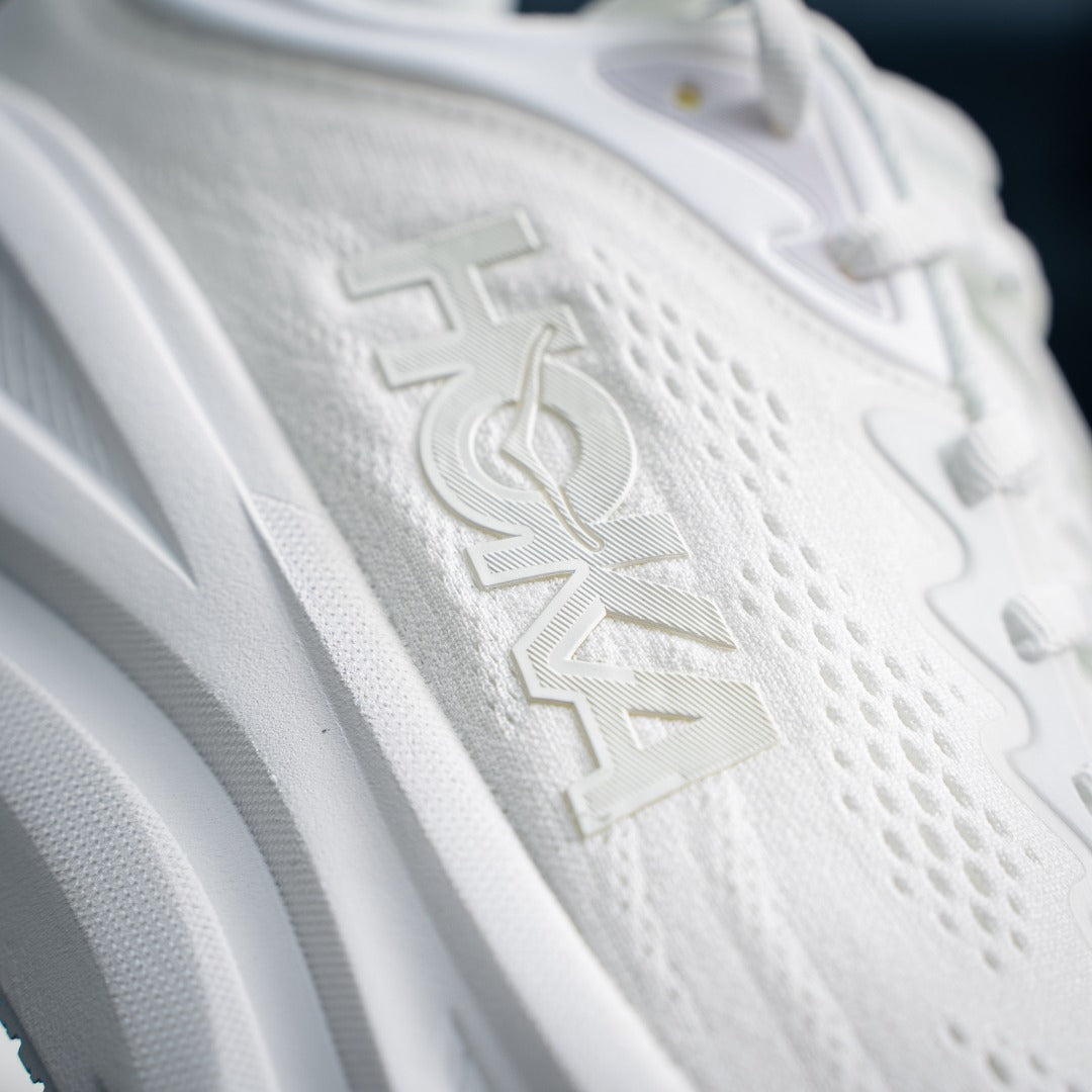 HOKA Bondi 9 "Triple White" Low-Top Max Cushion Everyday Running Sneakers
