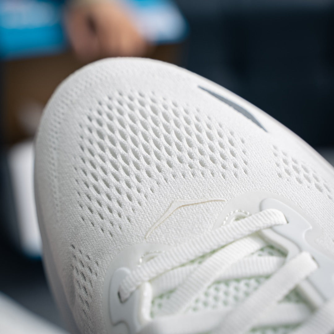 HOKA Bondi 9 "Triple White" Low-Top Max Cushion Everyday Running Sneakers
