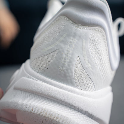 HOKA Bondi 9 "Triple White" Low-Top Max Cushion Everyday Running Sneakers