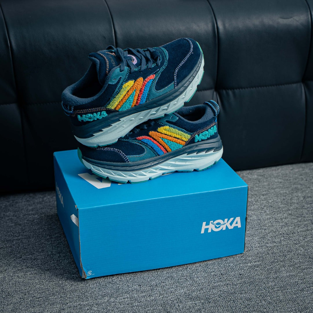 HOKA "Navy Rainbow" Lifestyle Sneakers