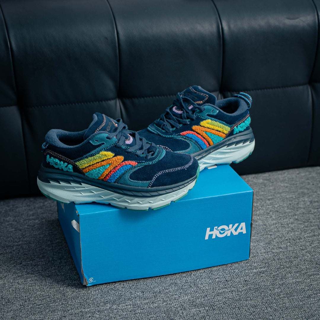 HOKA "Navy Rainbow" Lifestyle Sneakers