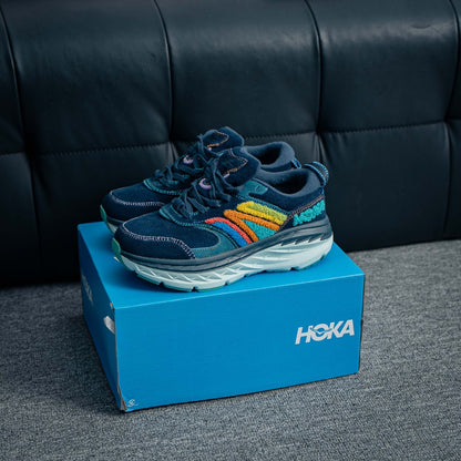 HOKA "Navy Rainbow" Lifestyle Sneakers