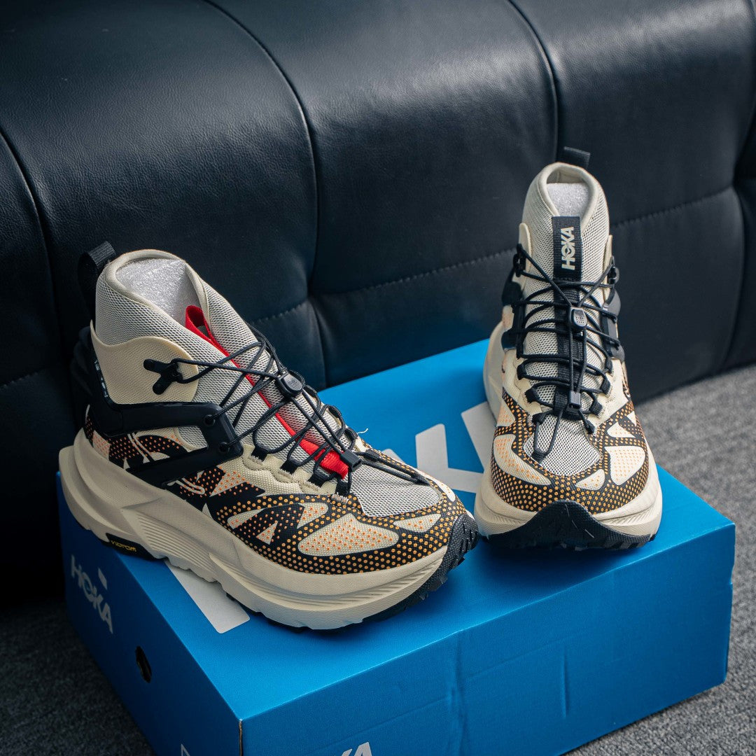 HOKA Mafate X Hike "Vintage Yellow/Black" Mid-Top Trail Sneakers