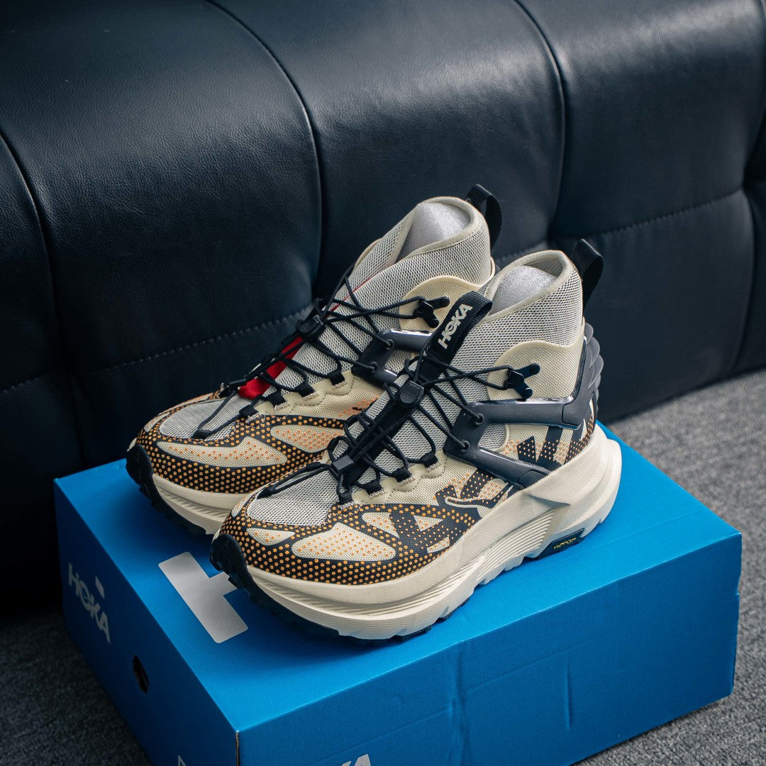HOKA Mafate X Hike "Vintage Yellow/Black" Mid-Top Trail Sneakers