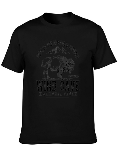 Wind Cave National Park Buffalo Black T-Shirt