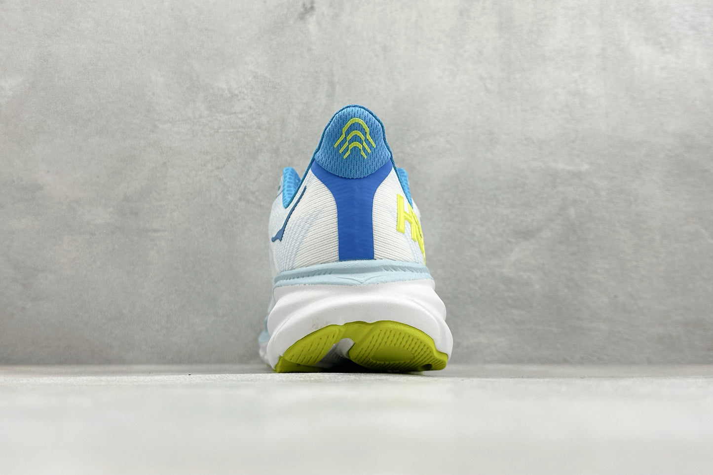 HOKA Clifton 9 White & Light Blue Colorblock Daily Running Trainers