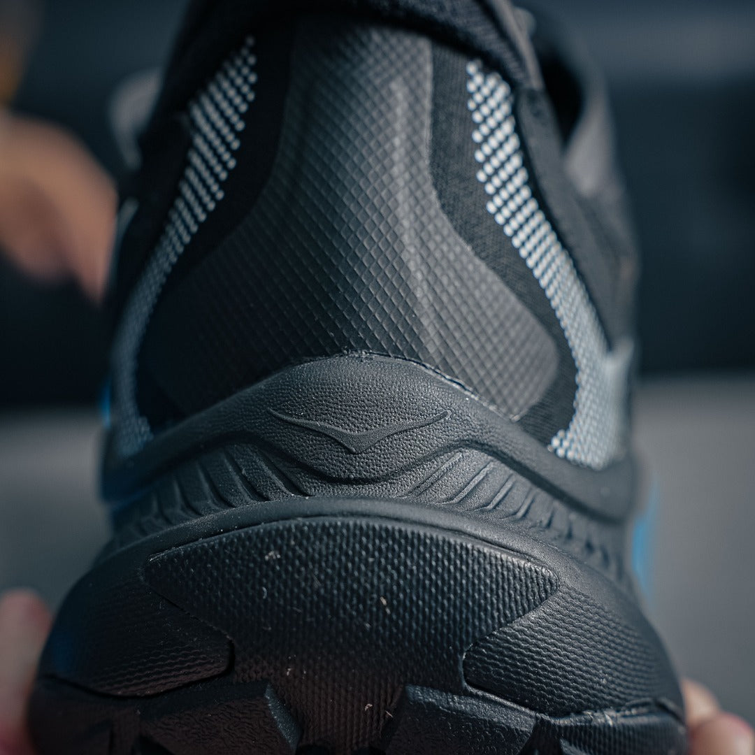 HOKA "Triple Black" Zip-Up Trail Sneakers