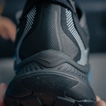 HOKA "Triple Black" Zip-Up Trail Sneakers
