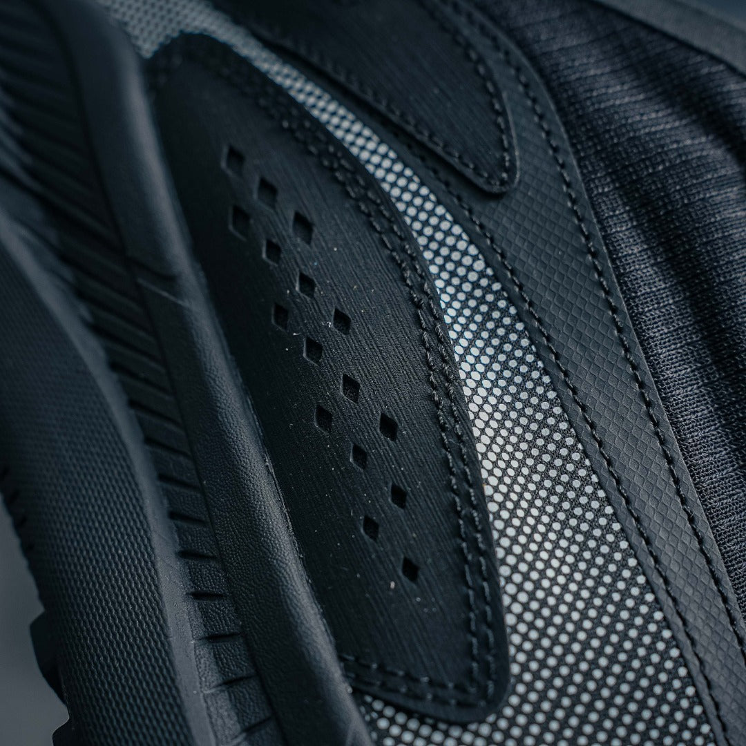 HOKA "Triple Black" Zip-Up Trail Sneakers