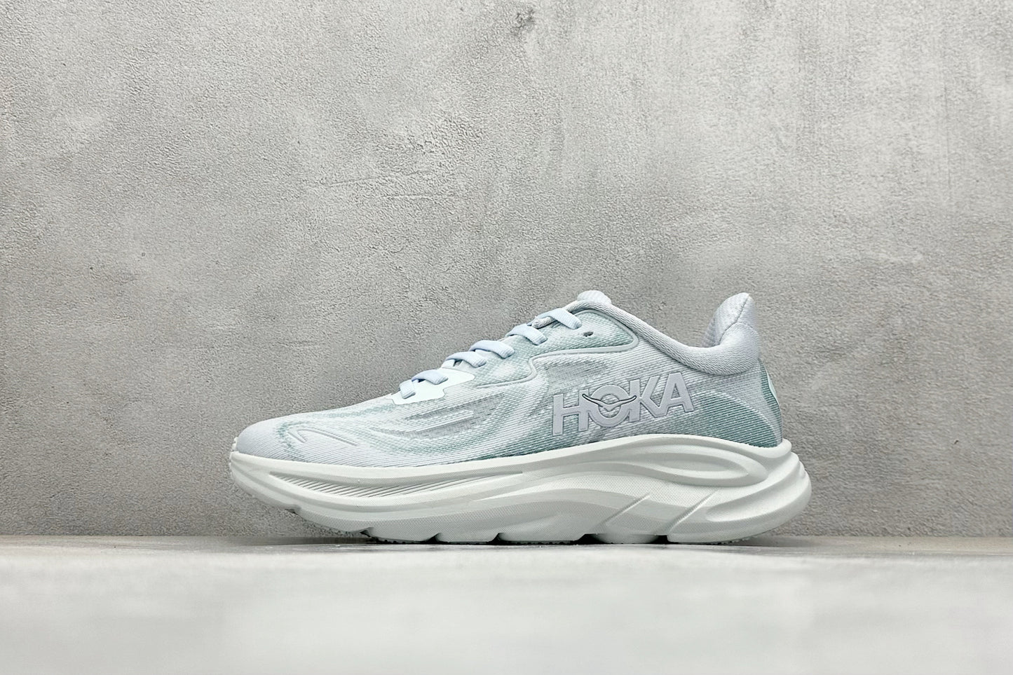 HOKA Clifton 10 Light Sage White Cushioned Road Running Sneakers