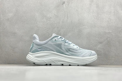 HOKA Clifton 10 Light Sage White Cushioned Road Running Sneakers