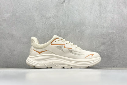 HOKA Clifton 10 Cream Peach Cushioned Road Running Sneakers