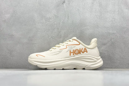 HOKA Clifton 10 Cream Peach Cushioned Road Running Sneakers