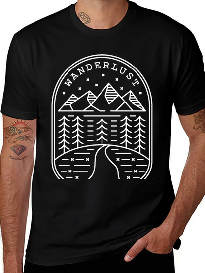 Wanderlust Mountain Graphic Tee - Black