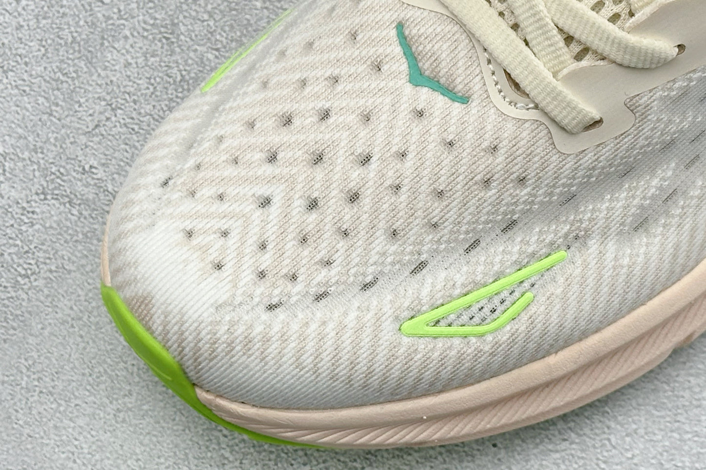 HOKA Clifton 9 Off White & Pale Peach Daily Running Trainers