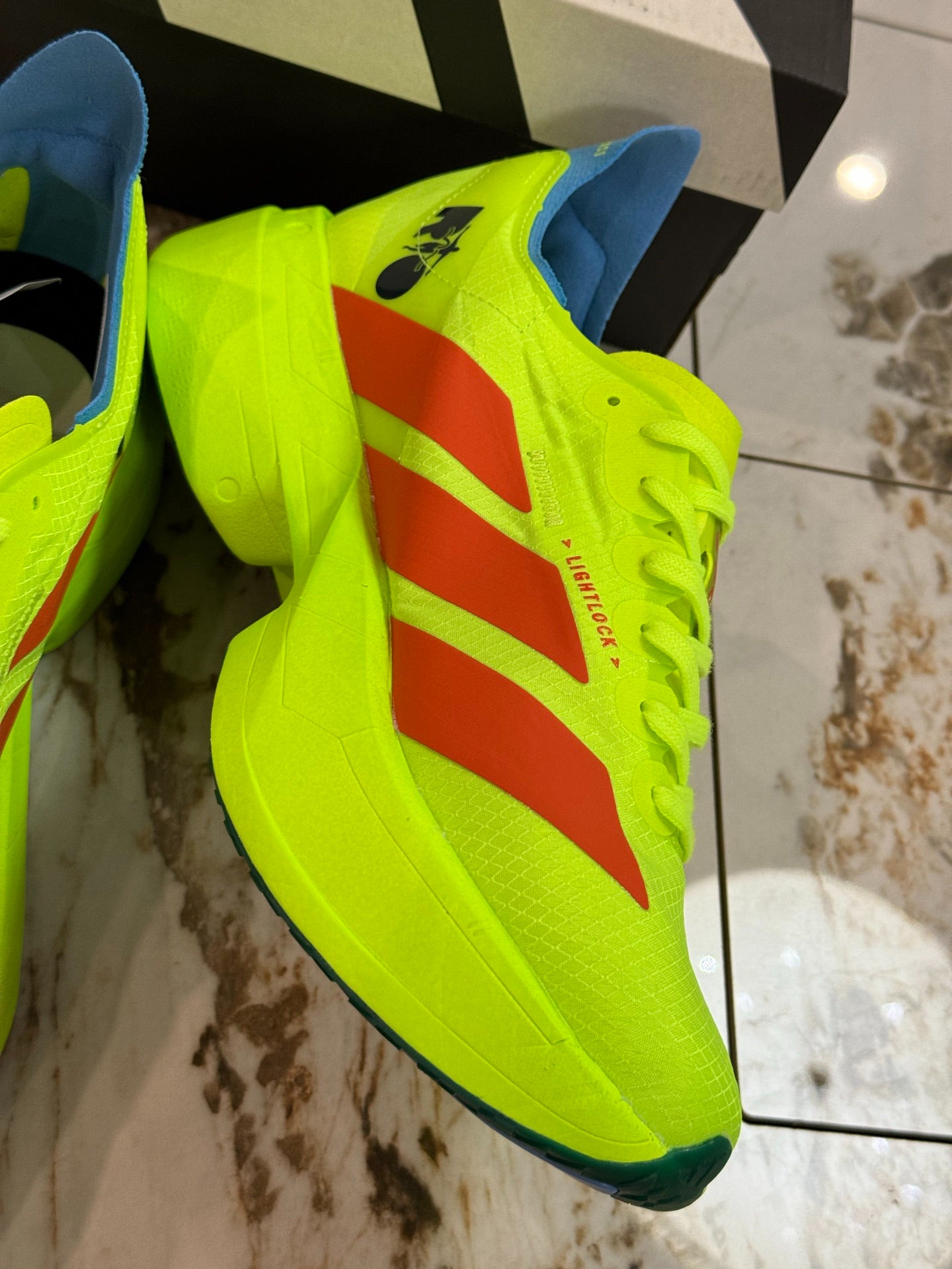 adidas Adizero Adios Pro 4 Running Shoes - Lucid Lemon / Spark Orange / Blue Fusion