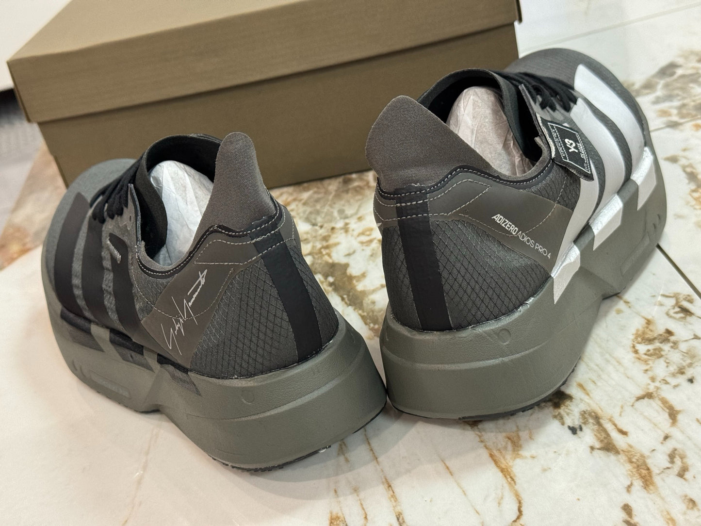 adidas Y-3 Adios Pro 4 Running Shoes - Core Black / Solid Grey