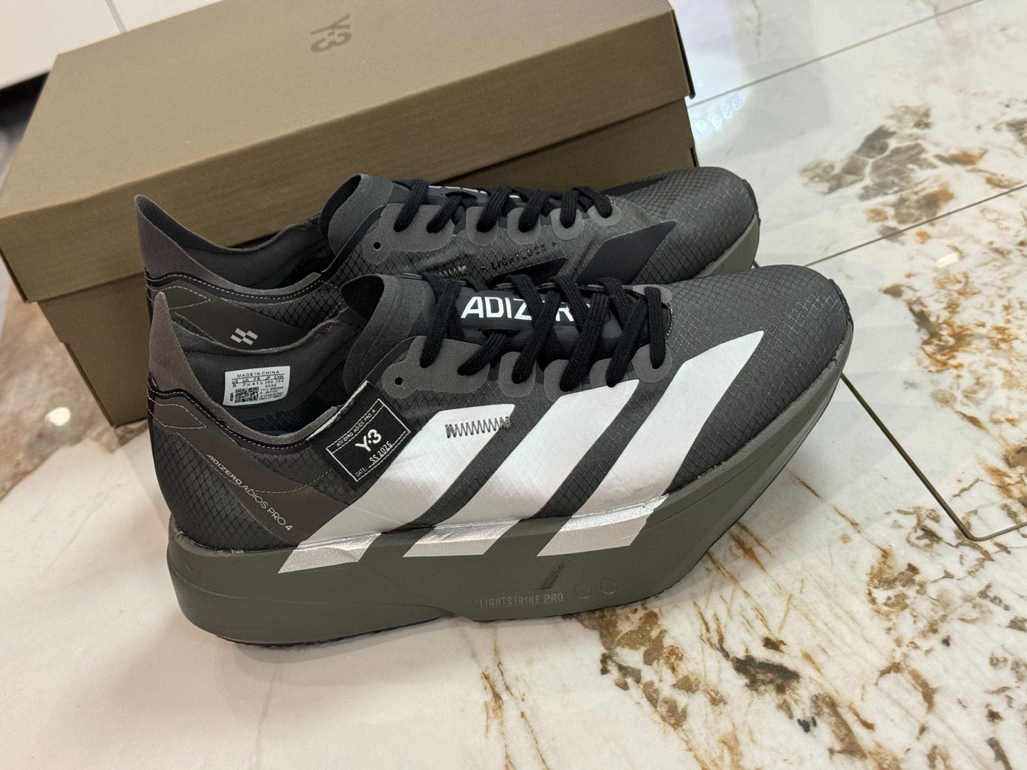 adidas Y-3 Adios Pro 4 Running Shoes - Core Black / Solid Grey