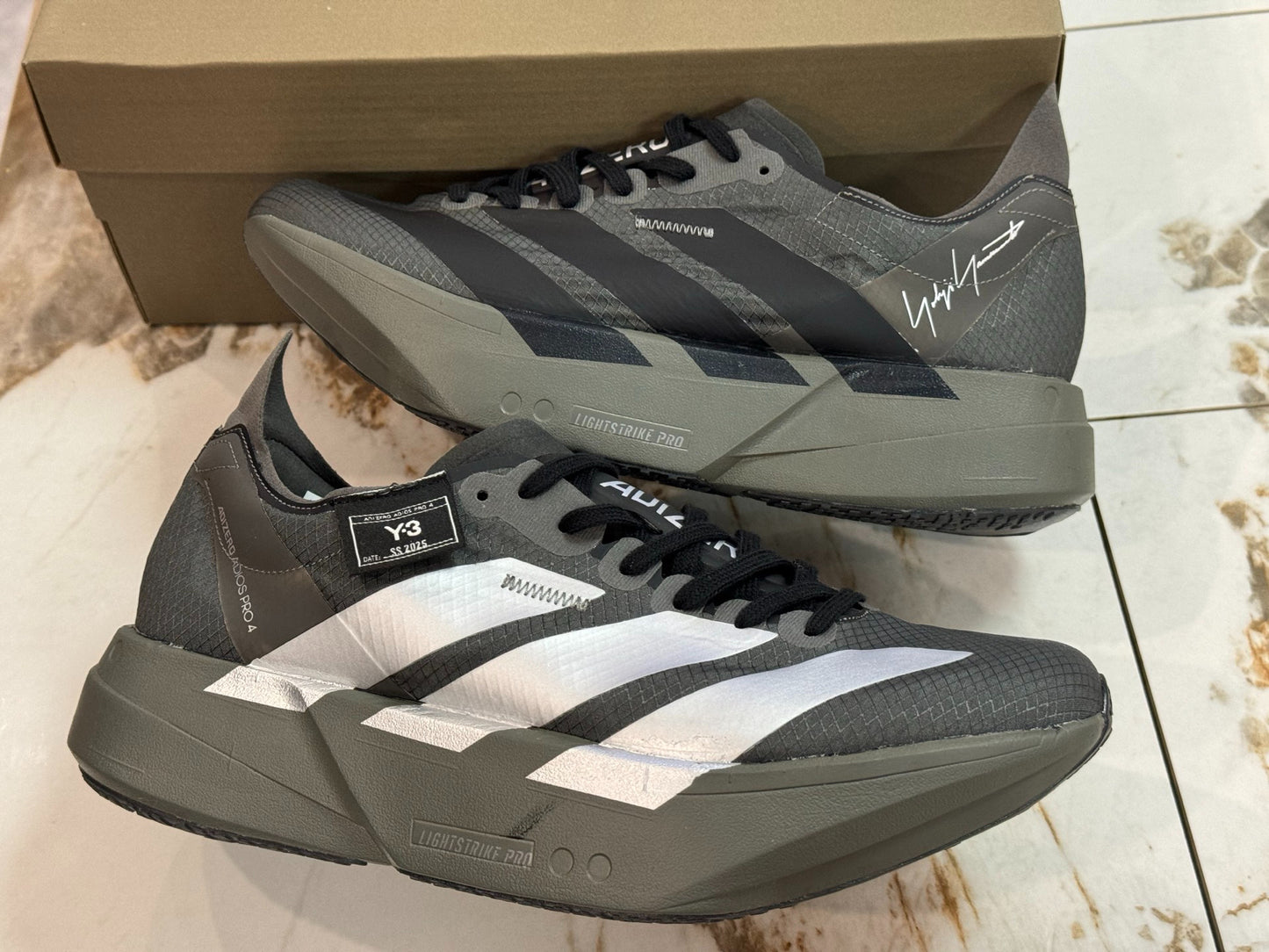 adidas Y-3 Adios Pro 4 Running Shoes - Core Black / Solid Grey