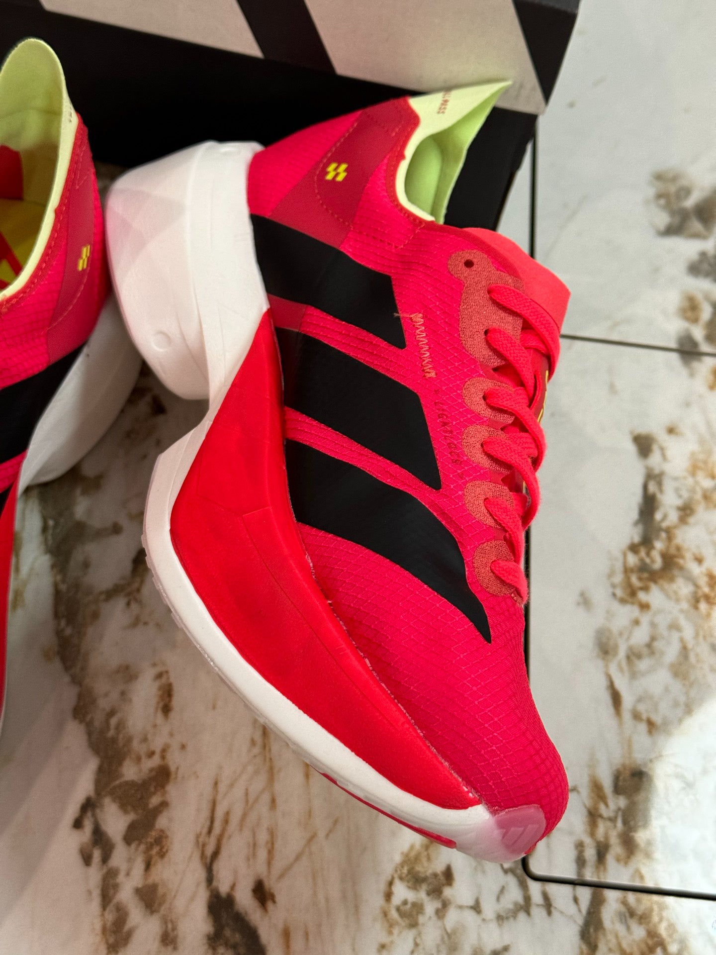 adidas Adizero Adios Pro 4 Running Shoes - Lucid Pink / Lucid Orange / Iron Metallic