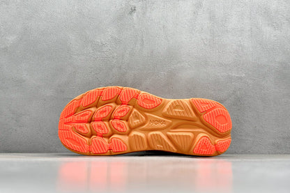 HOKA Clifton 10 Wine Red/Orange Cushioned Athletic Running Trainers