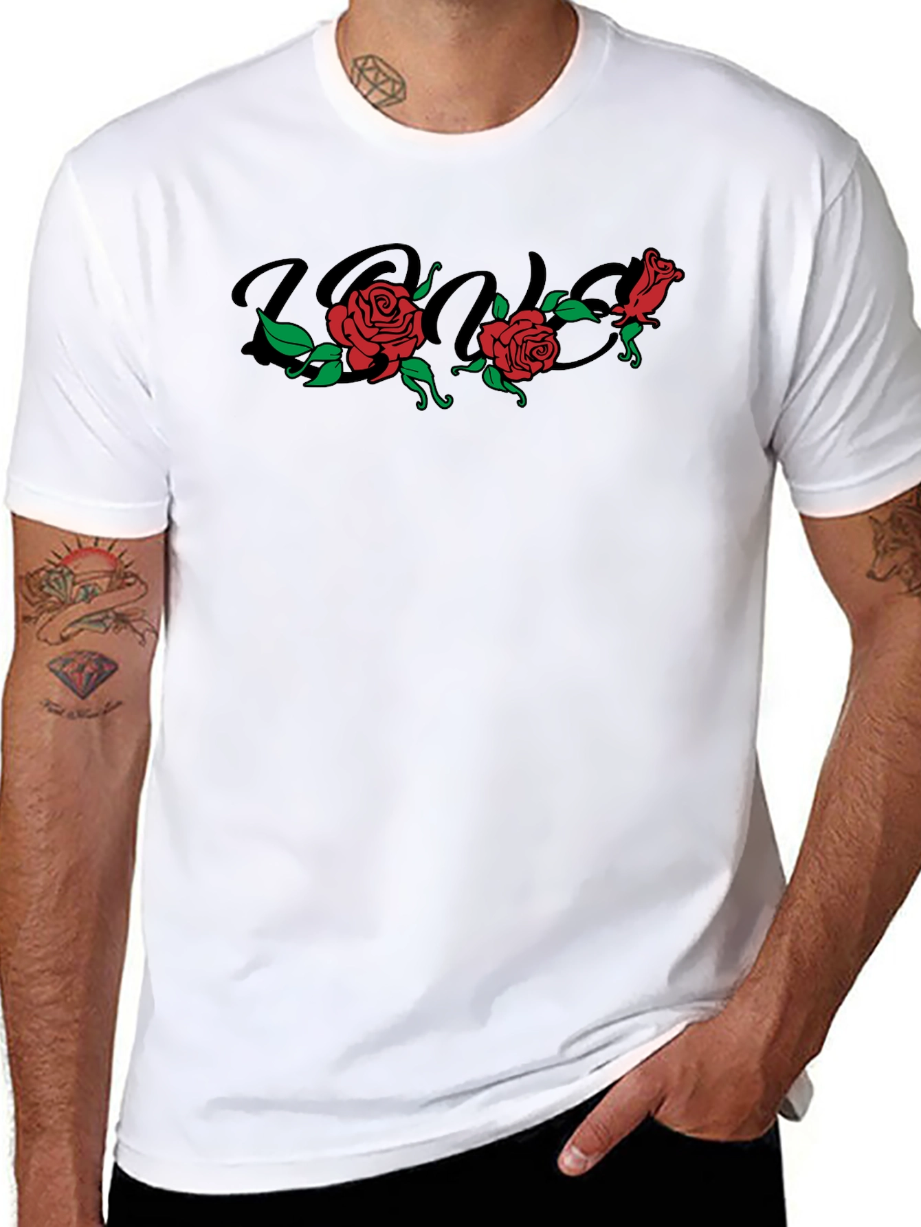 Rose Graphic Black T-Shirt
