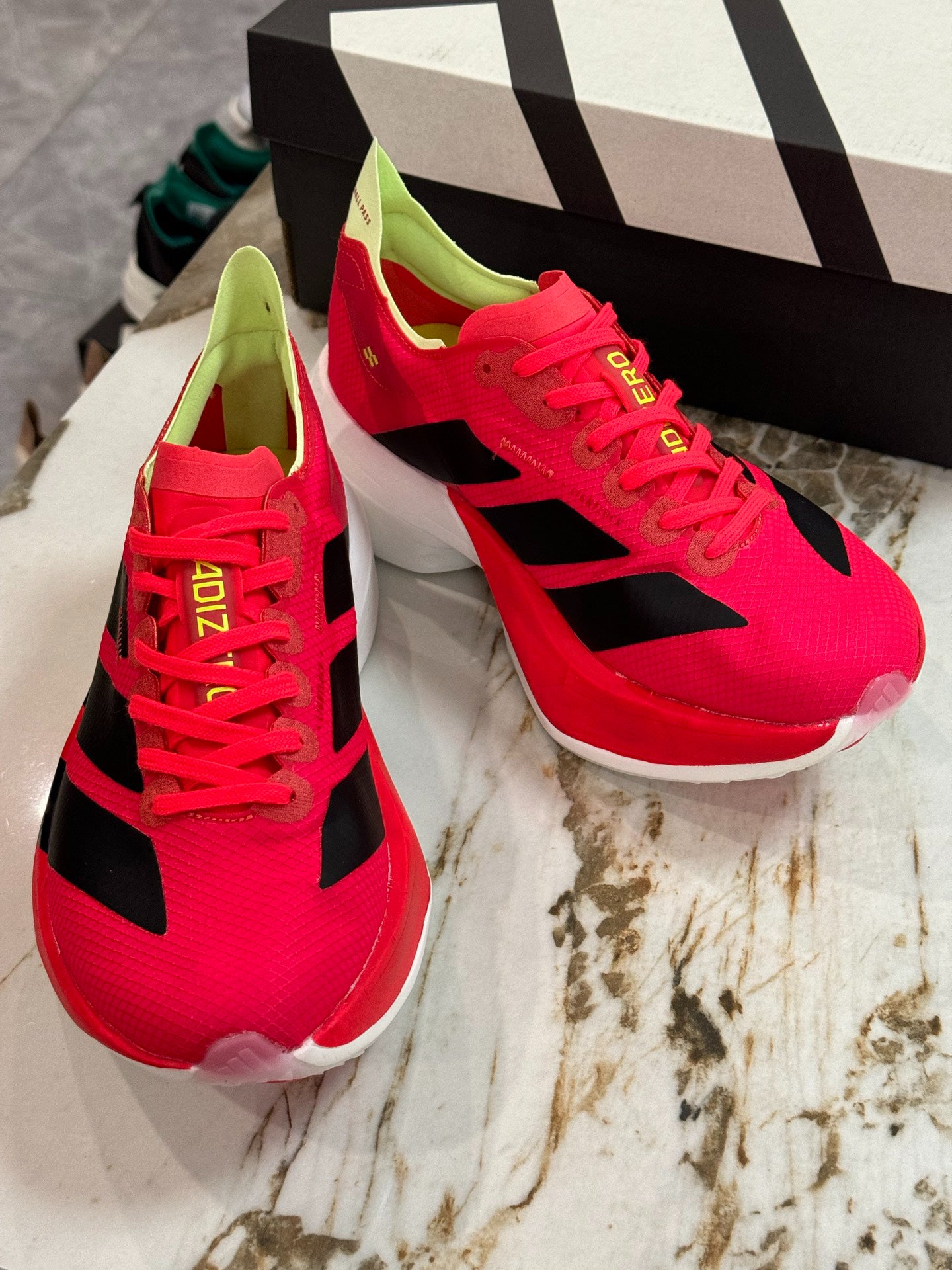 adidas Adizero Adios Pro 4 Running Shoes - Lucid Pink / Lucid Orange / Iron Metallic