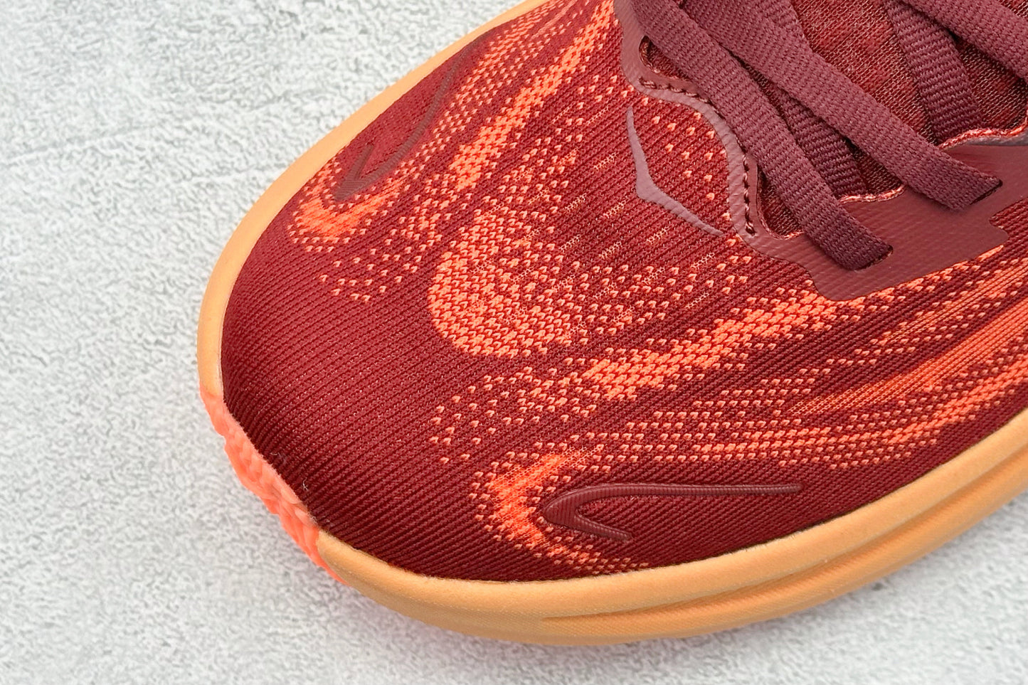 HOKA Clifton 10 Wine Red/Orange Cushioned Athletic Running Trainers