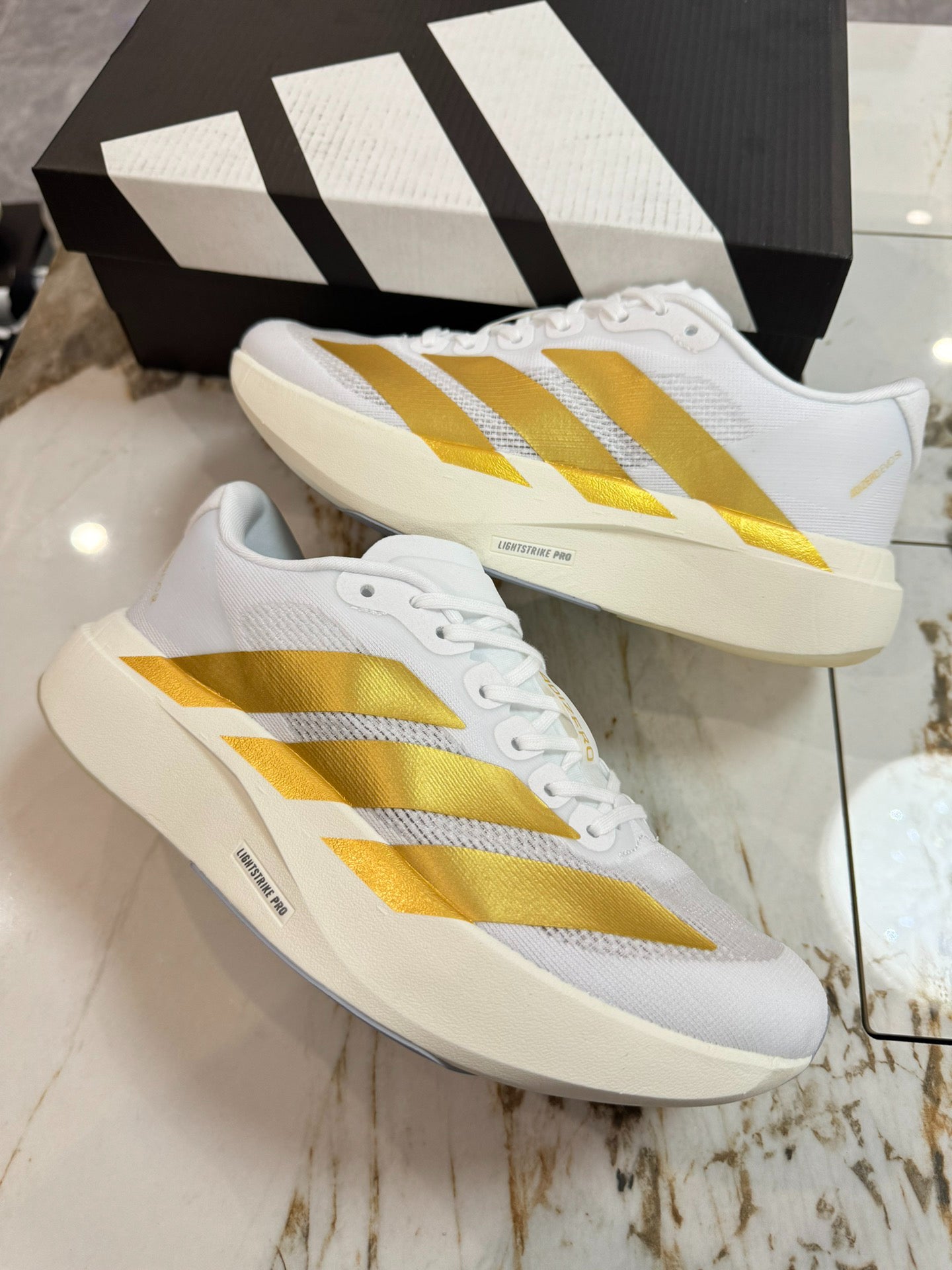 adidas Adizero Evo SL Woven "White Matte Gold"