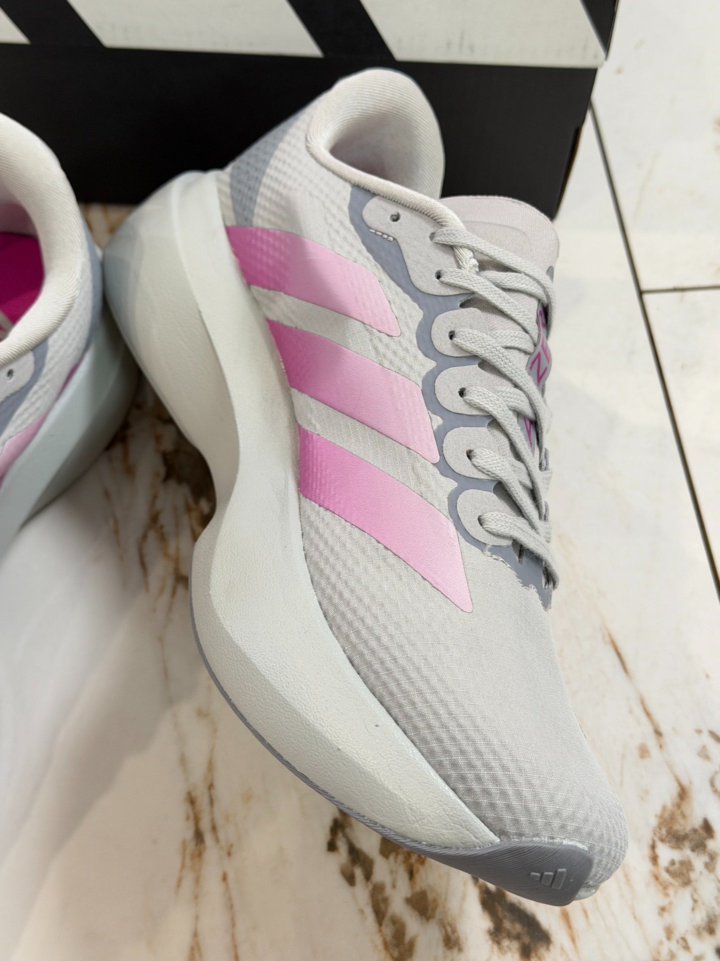 adidas Adizero Evo SL Running Shoes - Grey Two / Lucid Fuchsia