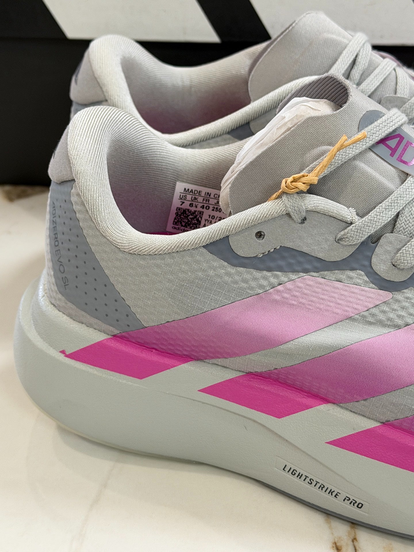 adidas Adizero Evo SL Running Shoes - Grey Two / Lucid Fuchsia
