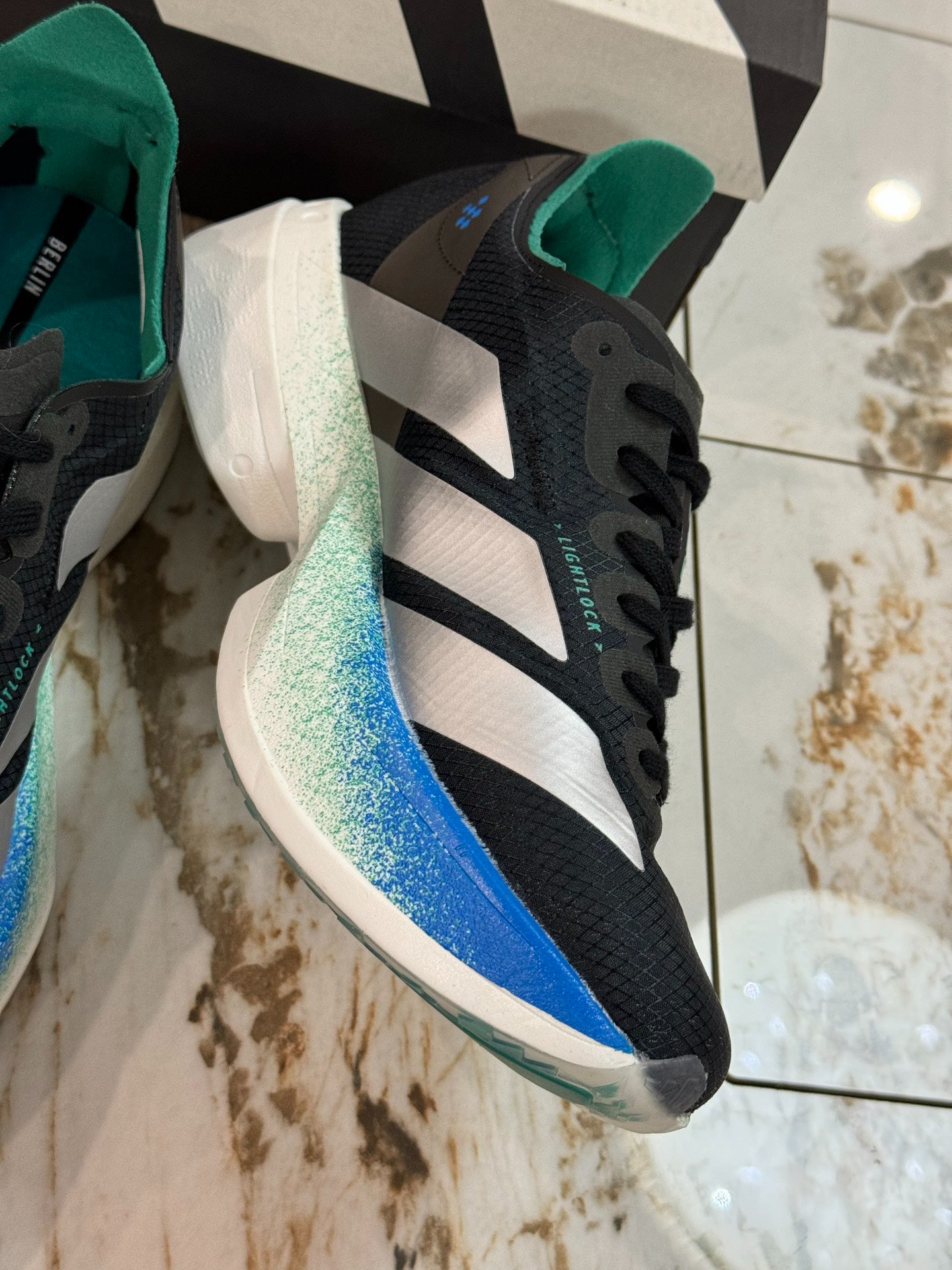 adidas Adizero Adios Pro 4 Running Shoes - Core Black / Matte Silver / Glory Green