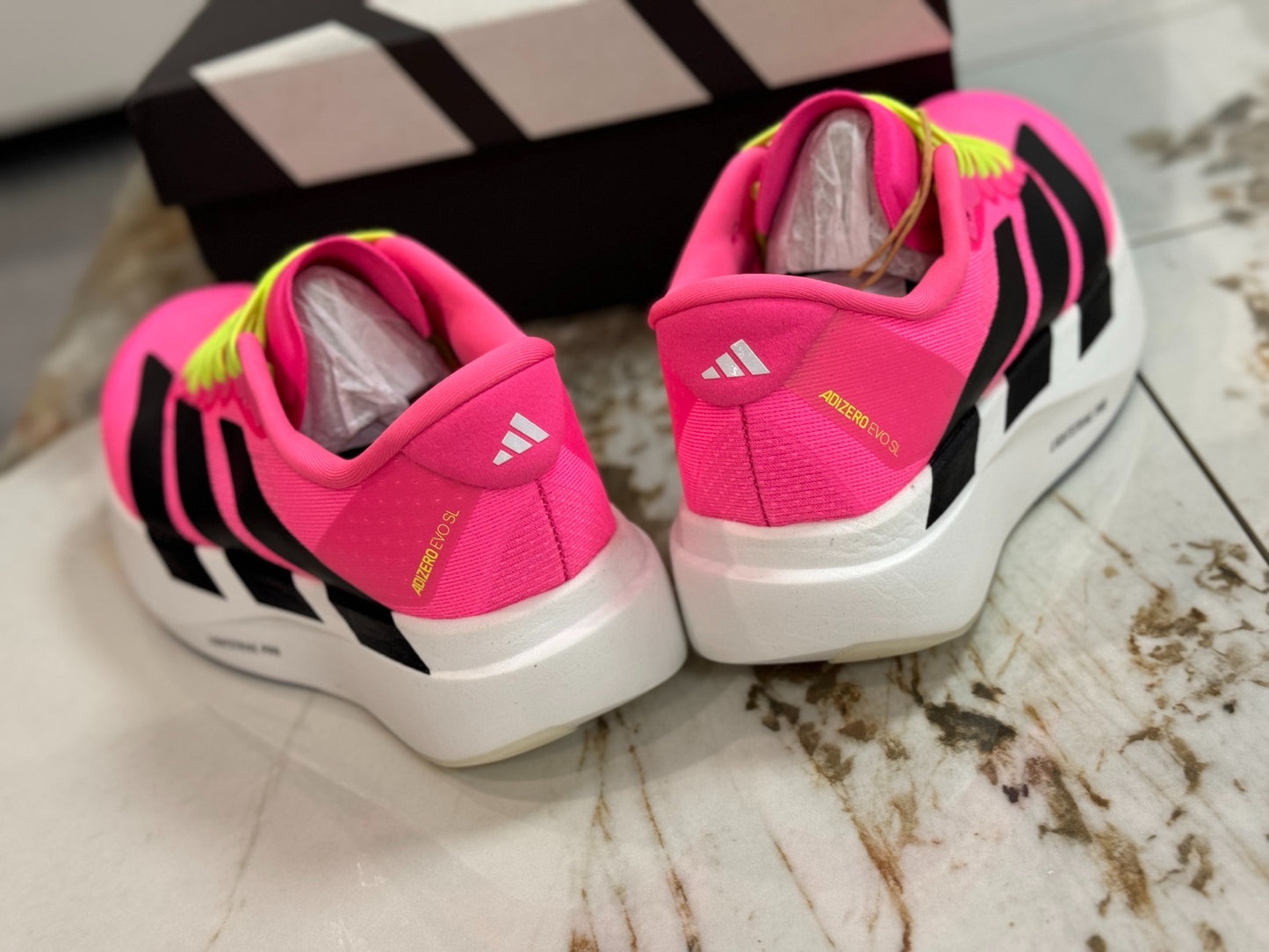 adidas Unisex Adizero Evo SL Running Shoes Lucid Pink