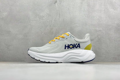 HOKA Arahi 8 Grey Mustard Stability Road Running Shoes