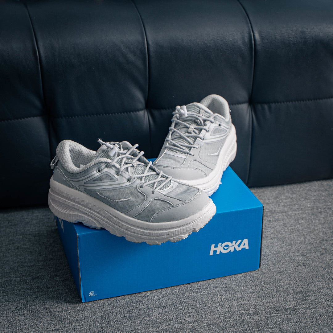 HOKA Bondi 8 "Light Grey" Lifestyle Sneakers