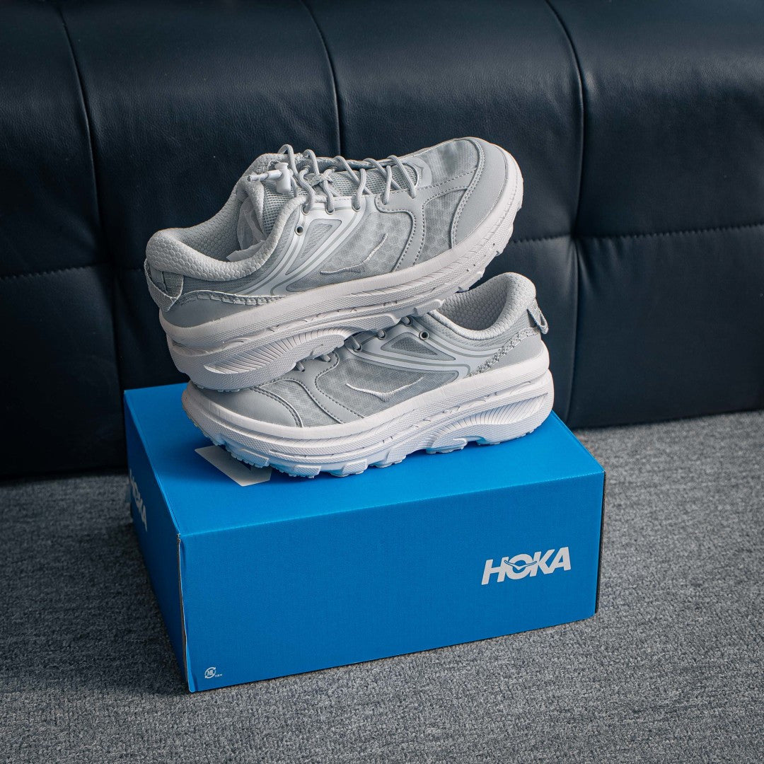 HOKA Bondi 8 "Light Grey" Lifestyle Sneakers