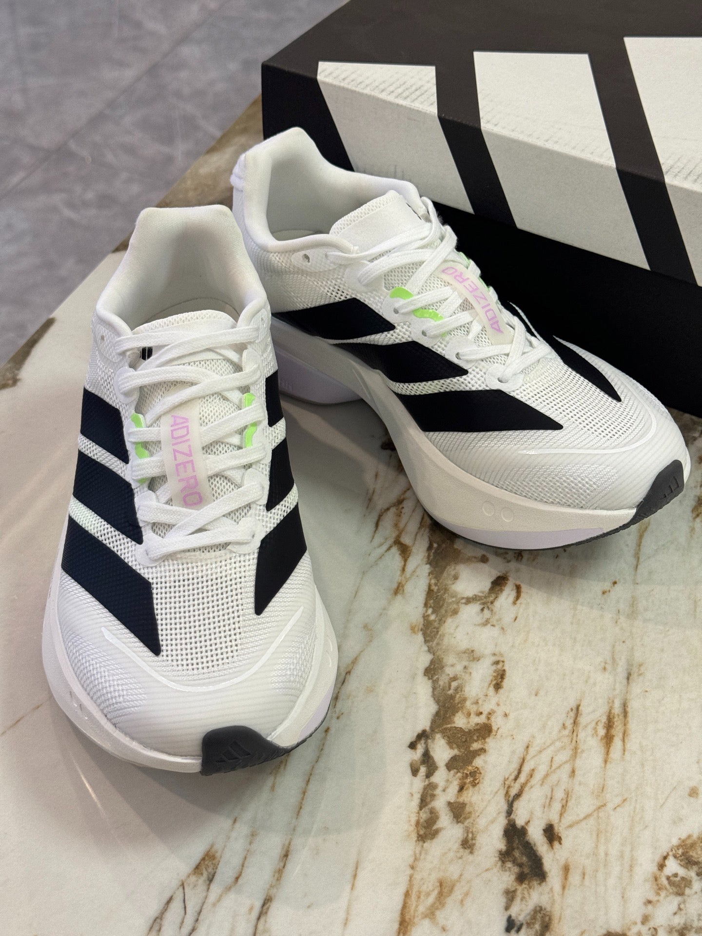 adidas Adizero Boston 13 "Cloud White / Spark Lime"