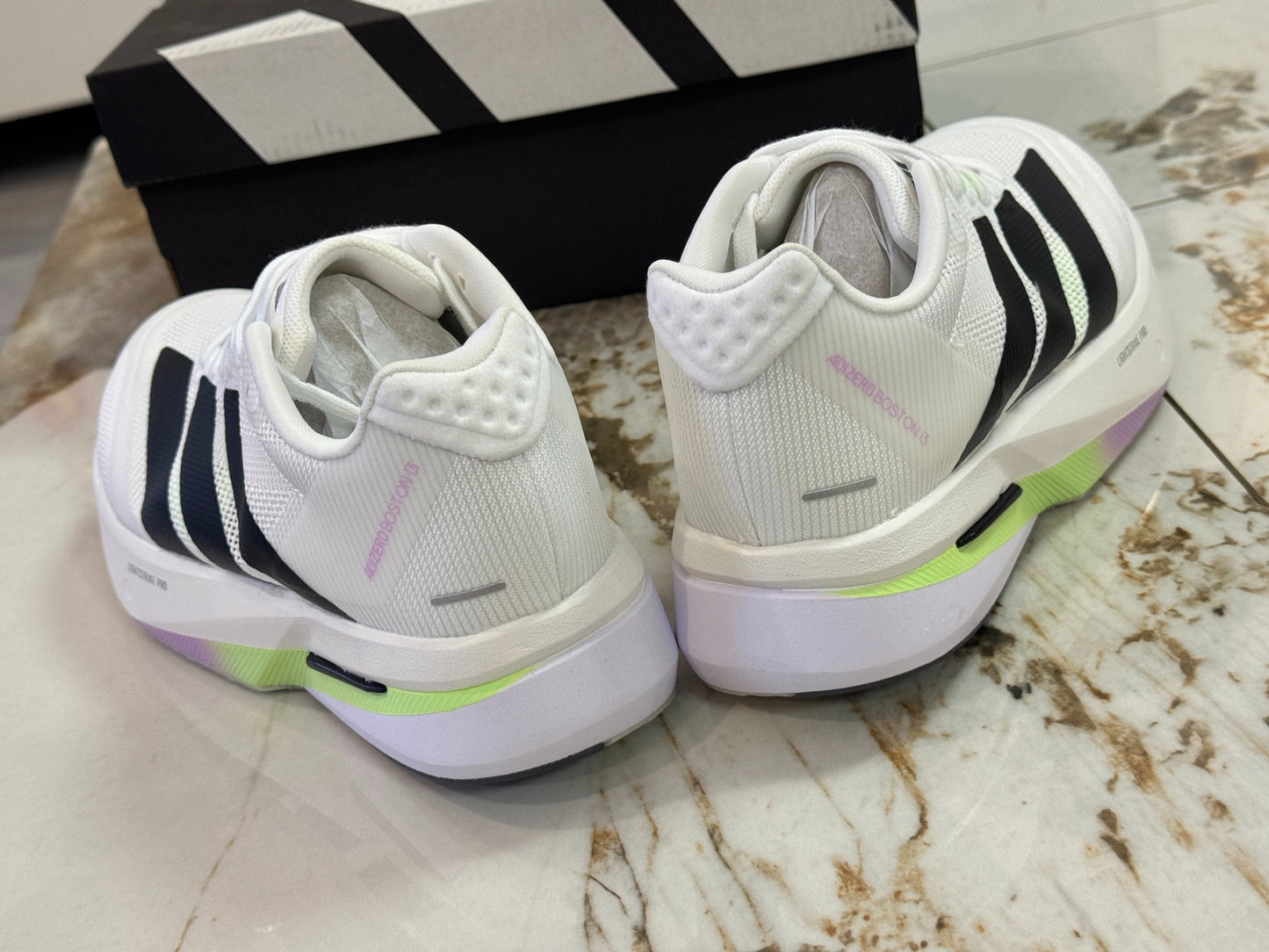 adidas Adizero Boston 13 "Cloud White / Spark Lime"