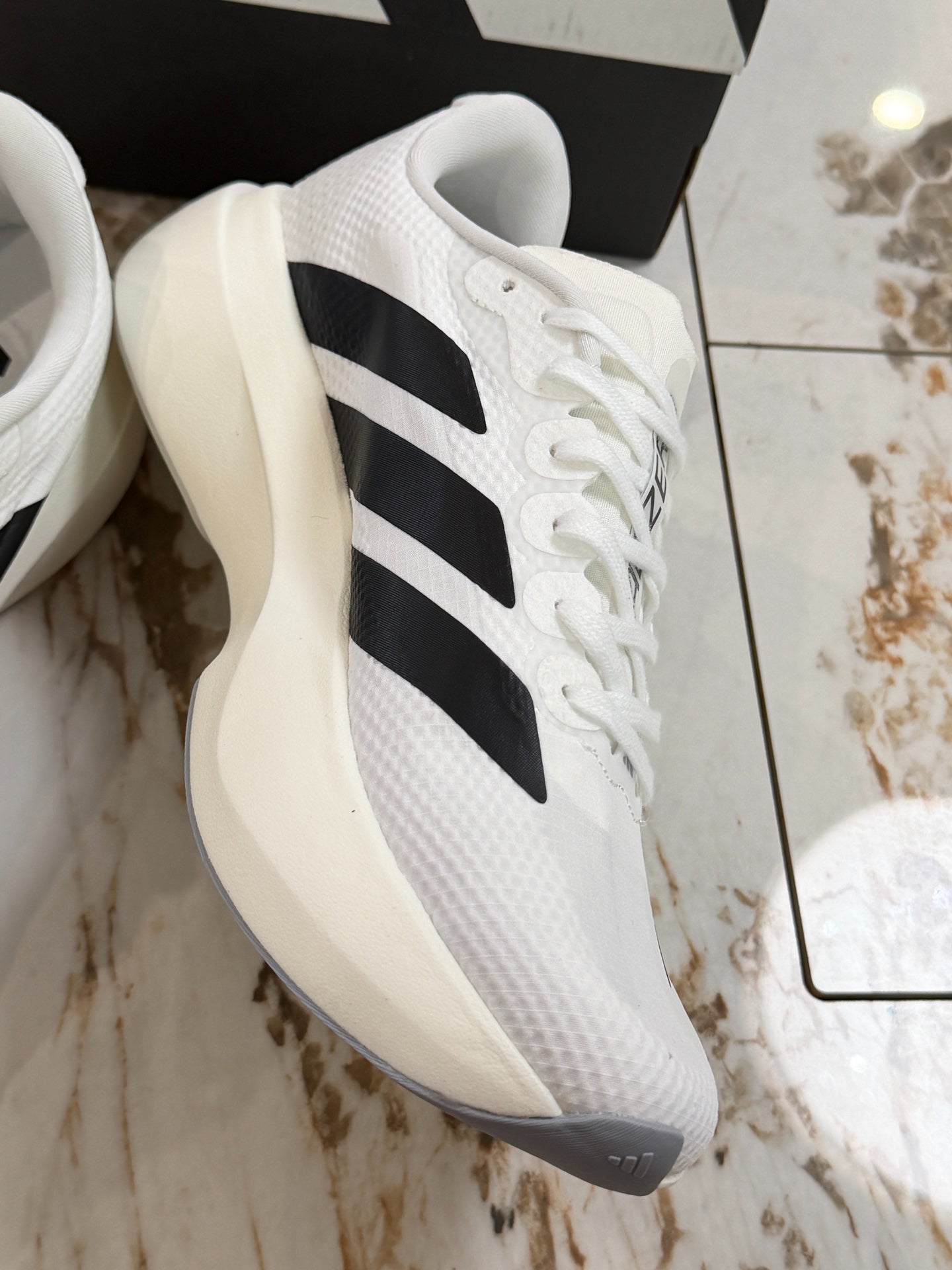 Adidas Adizero Evo SL Running Shoes (White/Black)