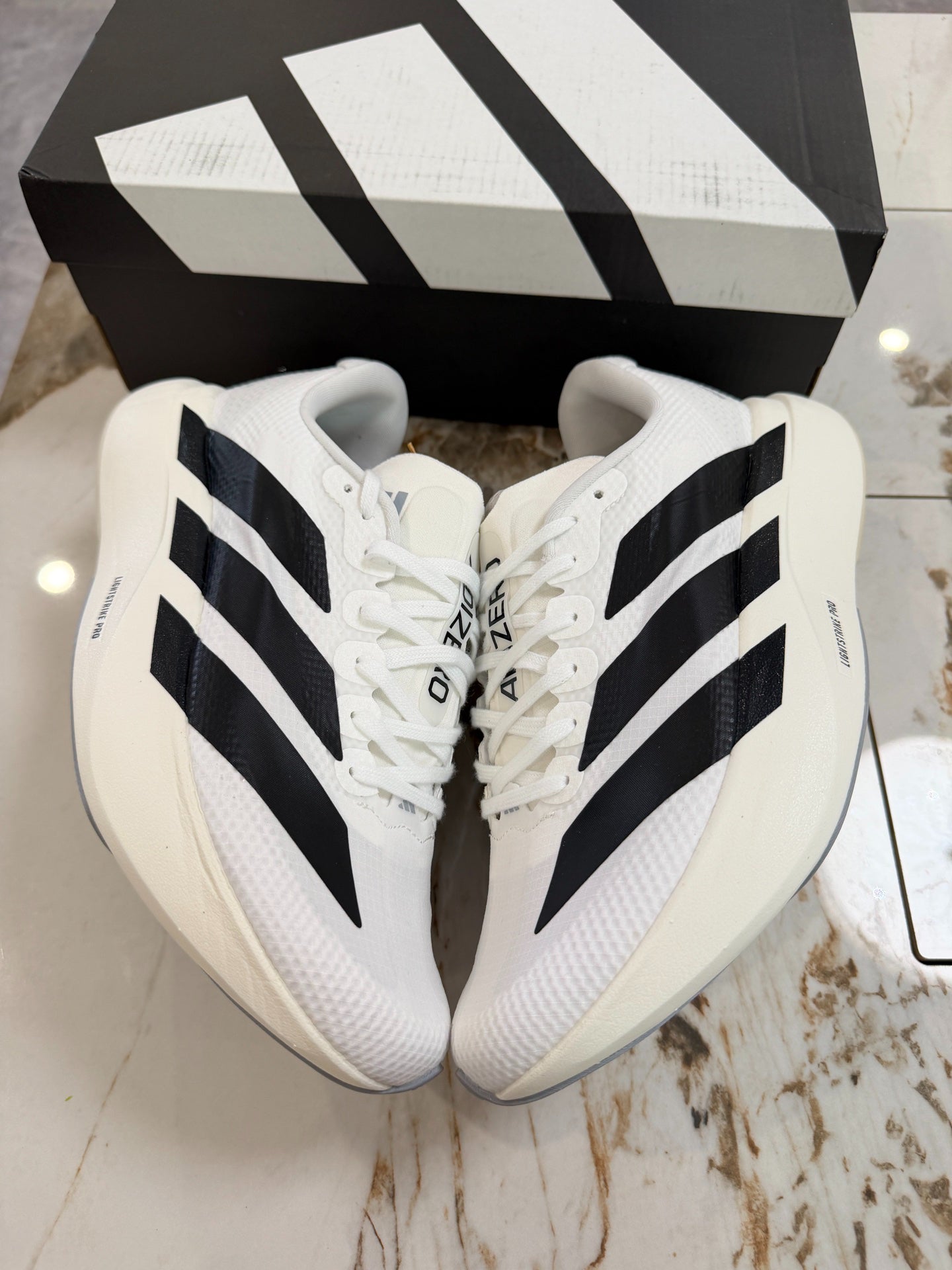 Adidas Adizero Evo SL Running Shoes (White/Black)