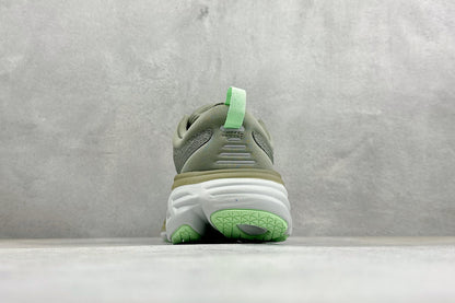 HOKA Bondi 8 Olive Green Lime Accent Running Shoes