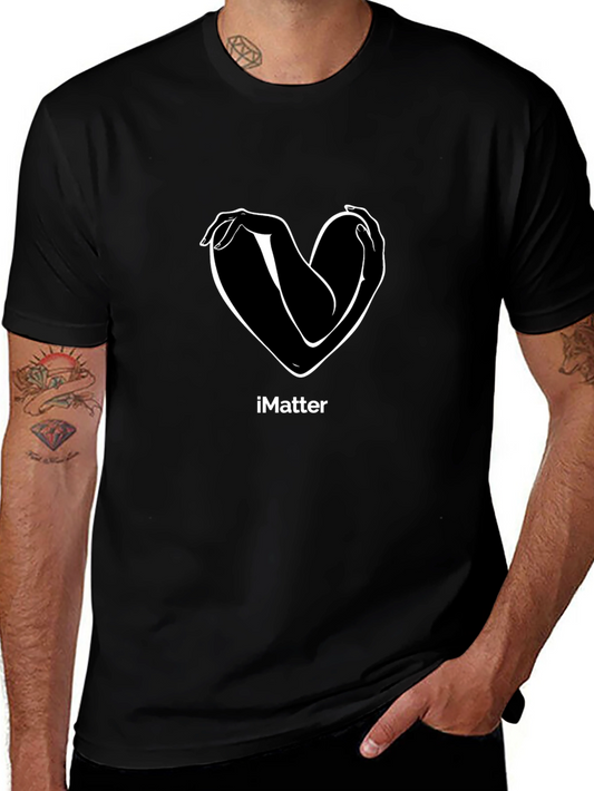 I Matter Heart Hands Graphic Tee - Black Unisex T-Shirt