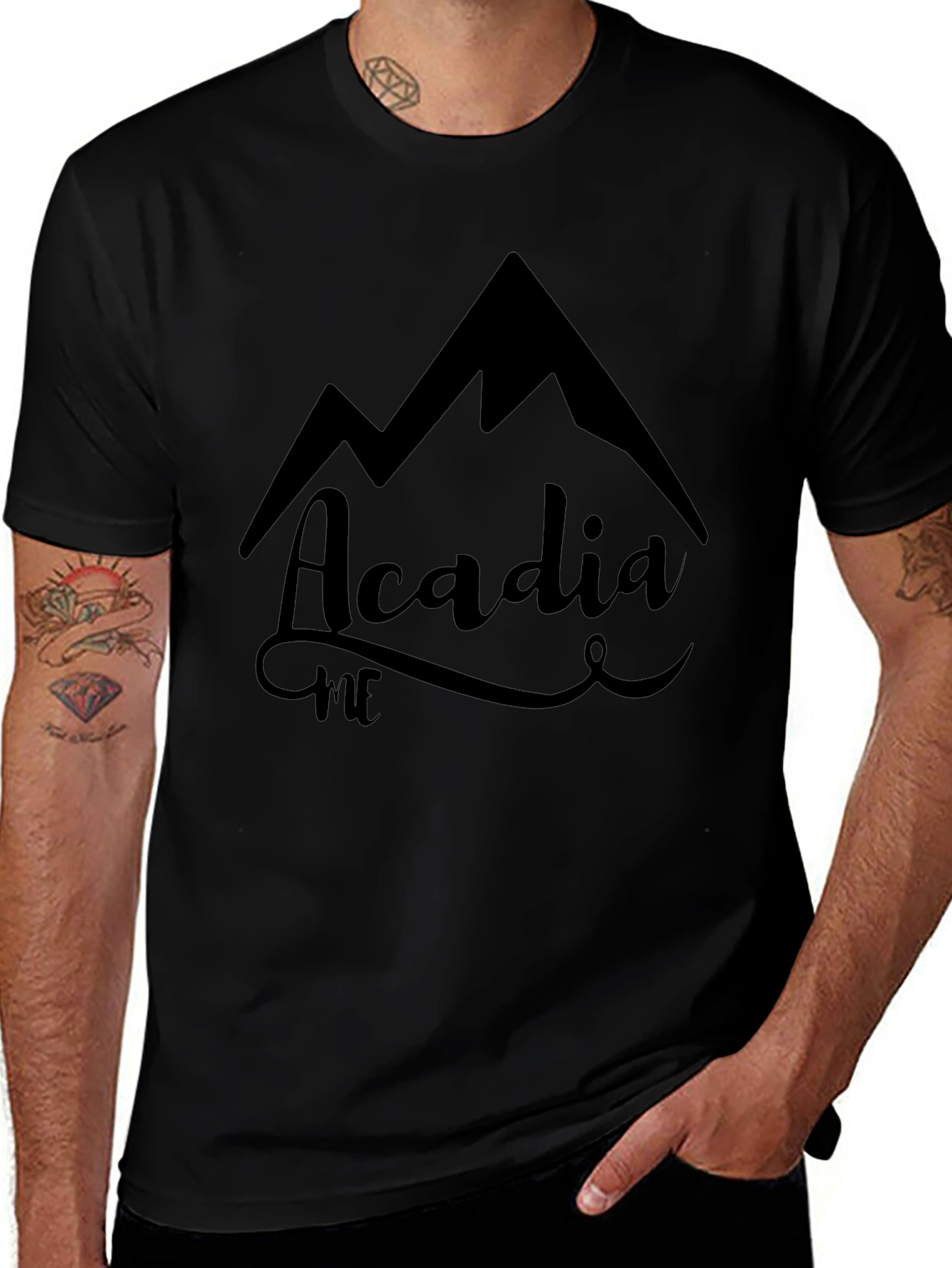 Acadia ME Mountain Graphic Tee - Black
