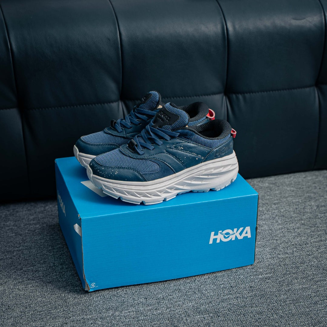 HOKA "Navy/White" Low-Top Mesh Lifestyle Sneakers