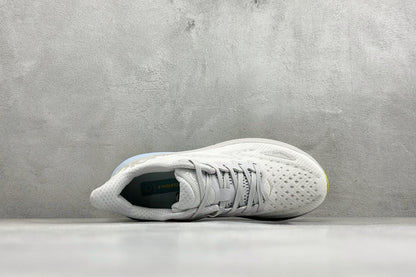 HOKA Clifton 9 White/Pale Blue Daily Road Running Shoe