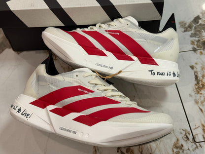 adidas Adizero Adios Pro 4 Running Shoes - Off White / Better Scarlet / Core Black