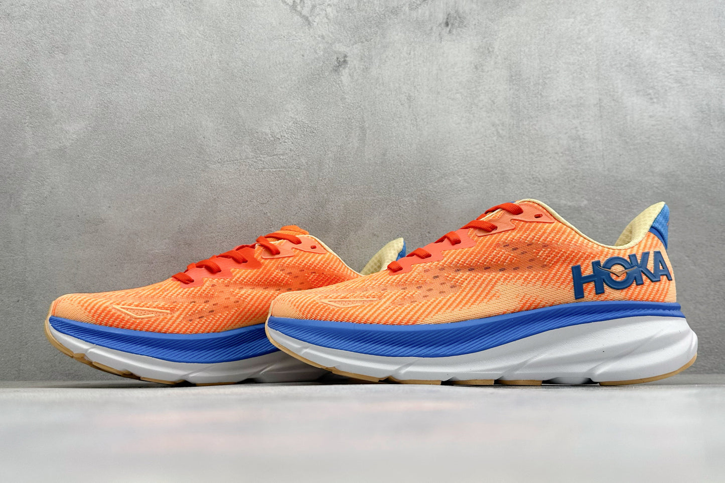 HOKA Clifton 9 Orange & Blue Gradient Daily Running Trainers